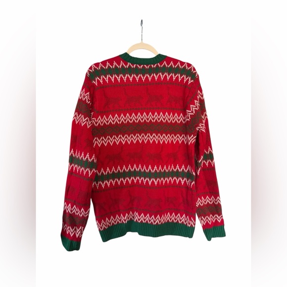 Celebrate Together Cat Christmas Sweater M Red Green Lights Ugly Xmas (unisex) - Picture 2 of 7